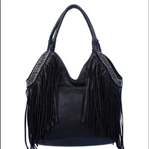 NWOT Vieta Fringe Rhinestone Bag in Black
